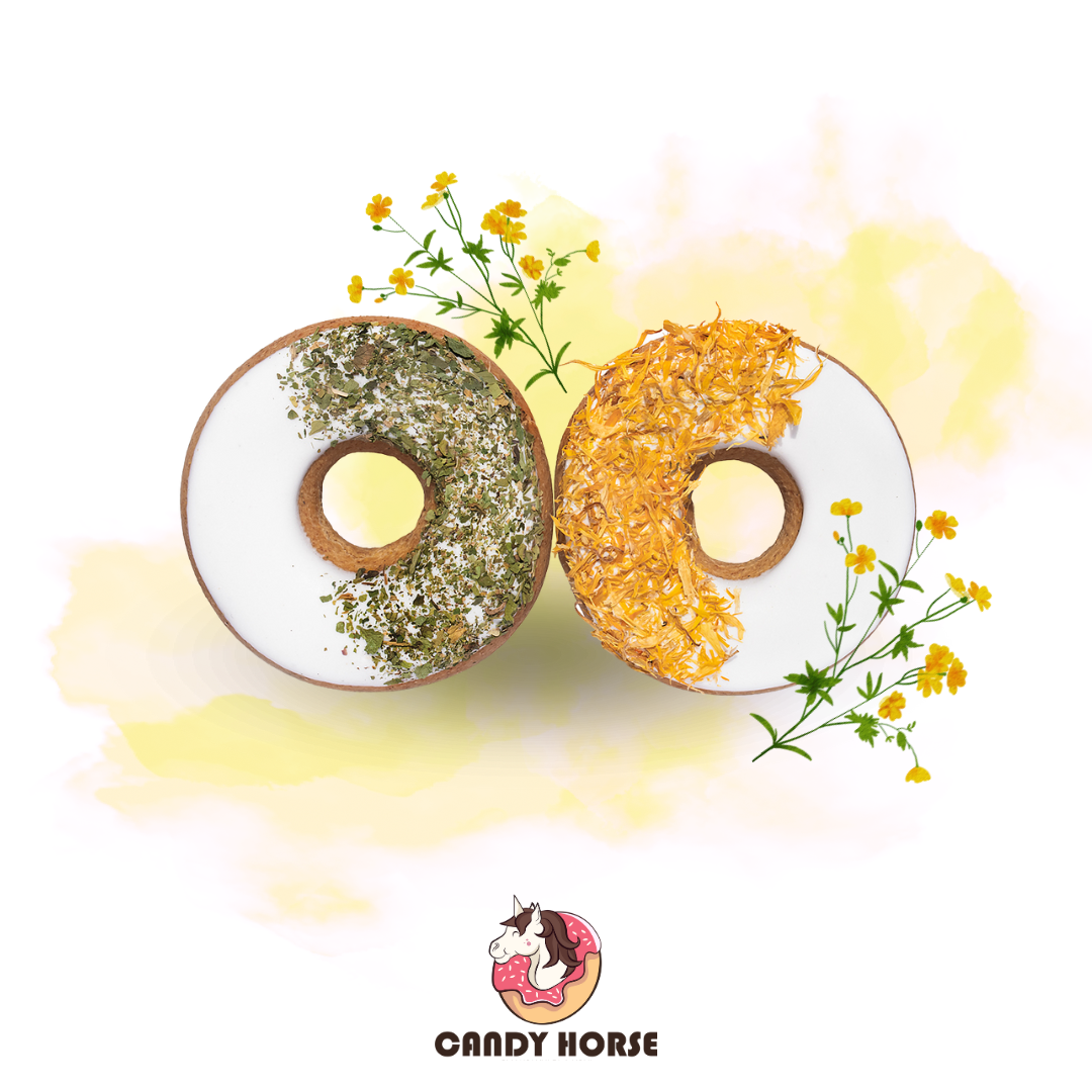 Küpsised Candy Horse Donuts – saialill + petersell - täiendsööt hobusele