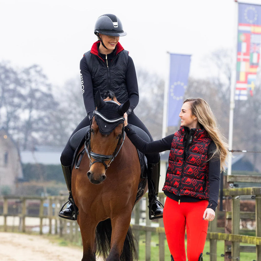 MRS.ROS Equestrian Softshell Silhouette Cheeky Red - talvised retuusid